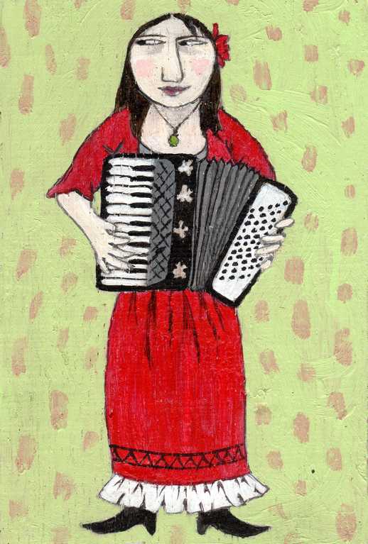 painting of accordion player
